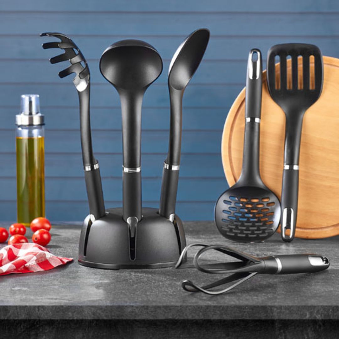 Küchenset 6er mit Stand | Rosé | Grau