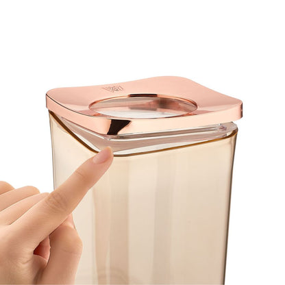 Vakuum Vorratsbehälter | 5er Set | Rosé | Grau | Weiß