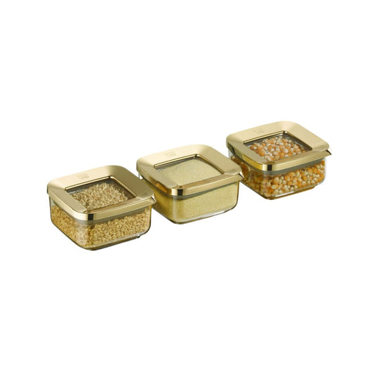 Vorratsbehälter | 3er Set | 250 ml | 900 ml | 1200 ml | 1700 ml | Gold