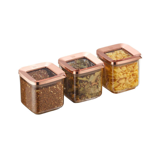 Vorratsbehälter | 3er Set | 700 ml | 900 ml | 1200 ml | 1700 ml | Rosé